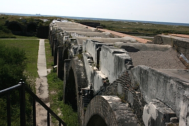 Ft Pickens wall facing Gulf of Mexico
